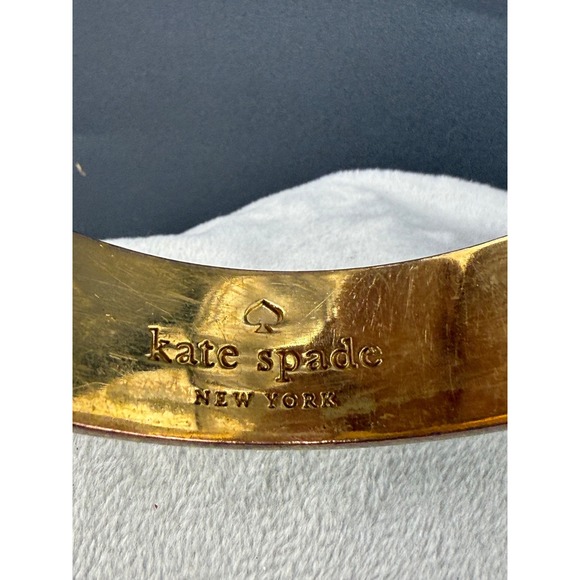 Vintage Kate Spade Bangle Bracelet Blue Enamel Palm Springs California 8.5" - Picture 3 of 6